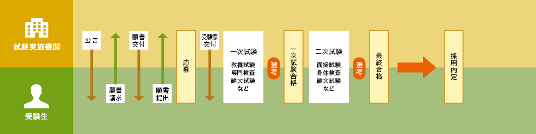 受験から採用までの流れ